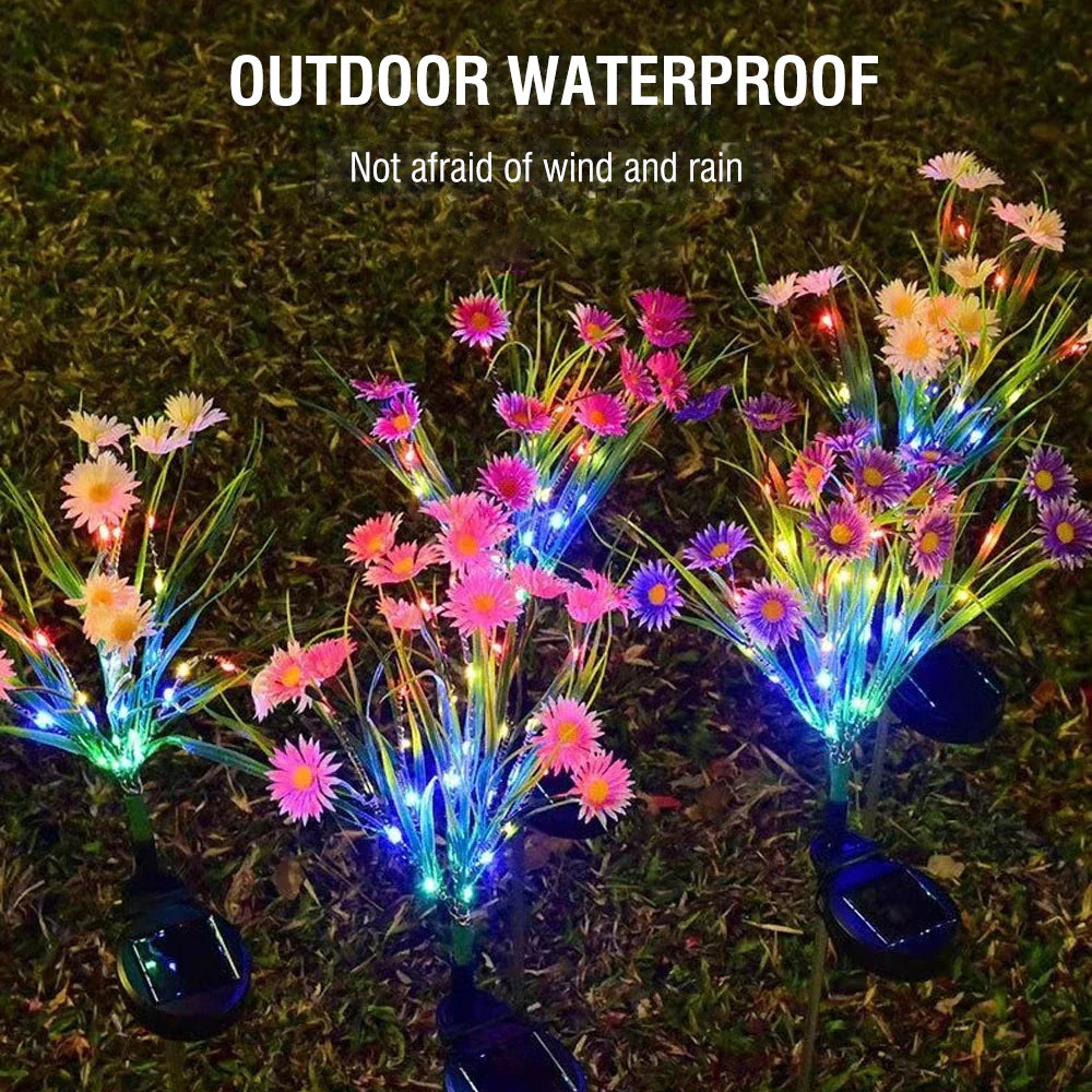 Solar Garden Lights LED Flower Stake Lamp Outdoor Yard Waterproof Patio Decor