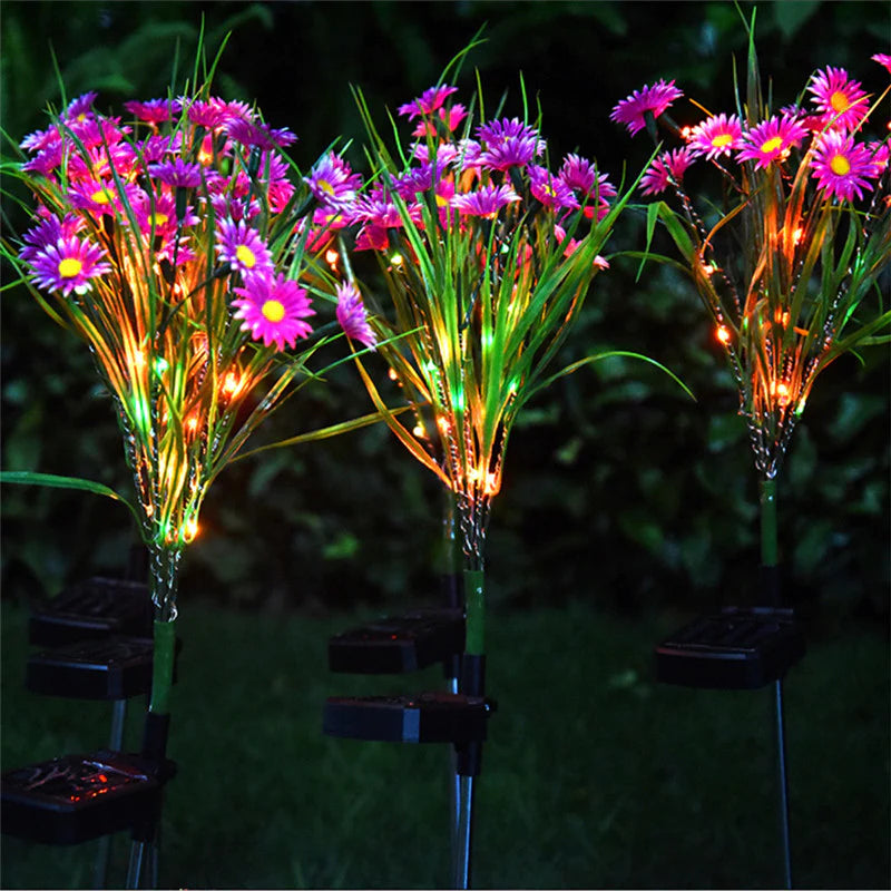 Solar Garden Lights LED Flower Stake Lamp Outdoor Yard Waterproof Patio Decor